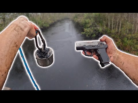 Hidden Weapon Cache Found While Magnet Fishing-I Think I’m In Danger (Sketchy Bridge Magnet Fishing)