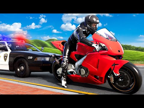 POLICE CHASE MOTORCYCLE! (BeamNG)