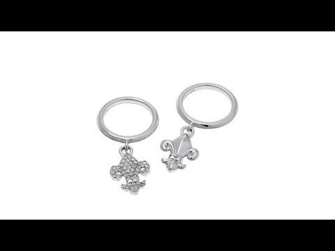 Margo Manhattan White Topaz "FleurdeLys" Ring Set