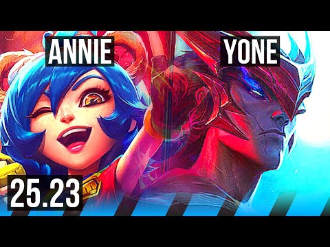 ANNIE vs YONE (MID) | 7 solo kills, 13/4/8 | KR Master | 25.23