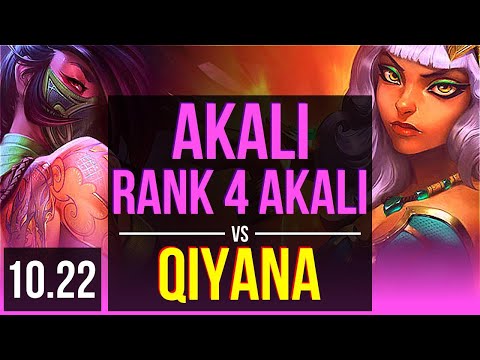 AKALI vs QIYANA (MID) | Rank 4 Akali, 8/2/10, Rank 10 | BR Challenger | v10.22