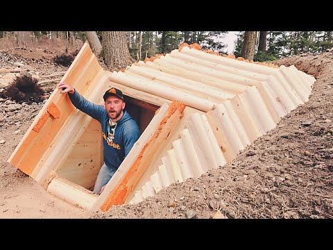 How a Man Builds a SECRET Dugout Survival Shelter Alone | Start to Finish by @InWildForest