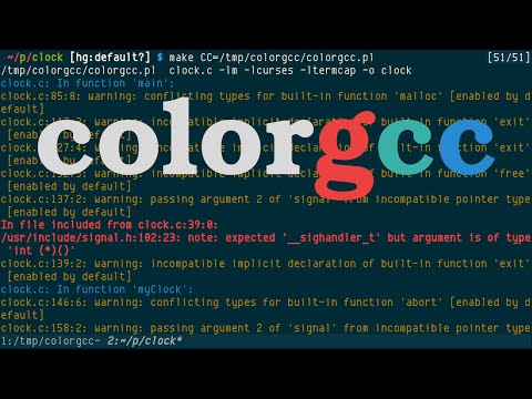 colorgcc, a Perl script wraps and colors GCC output
