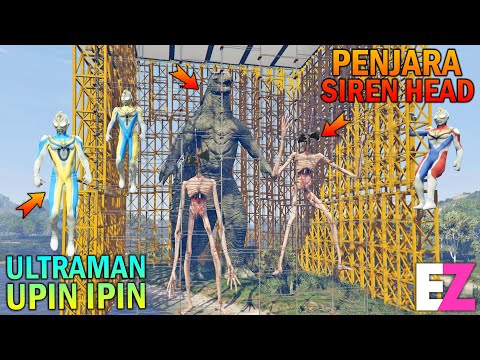 ULTRAMAN UPIN IPIN BANGUN PENJARA SIREN HEAD DAN GODZILLA - GTA 5 SULTAN BOCIL