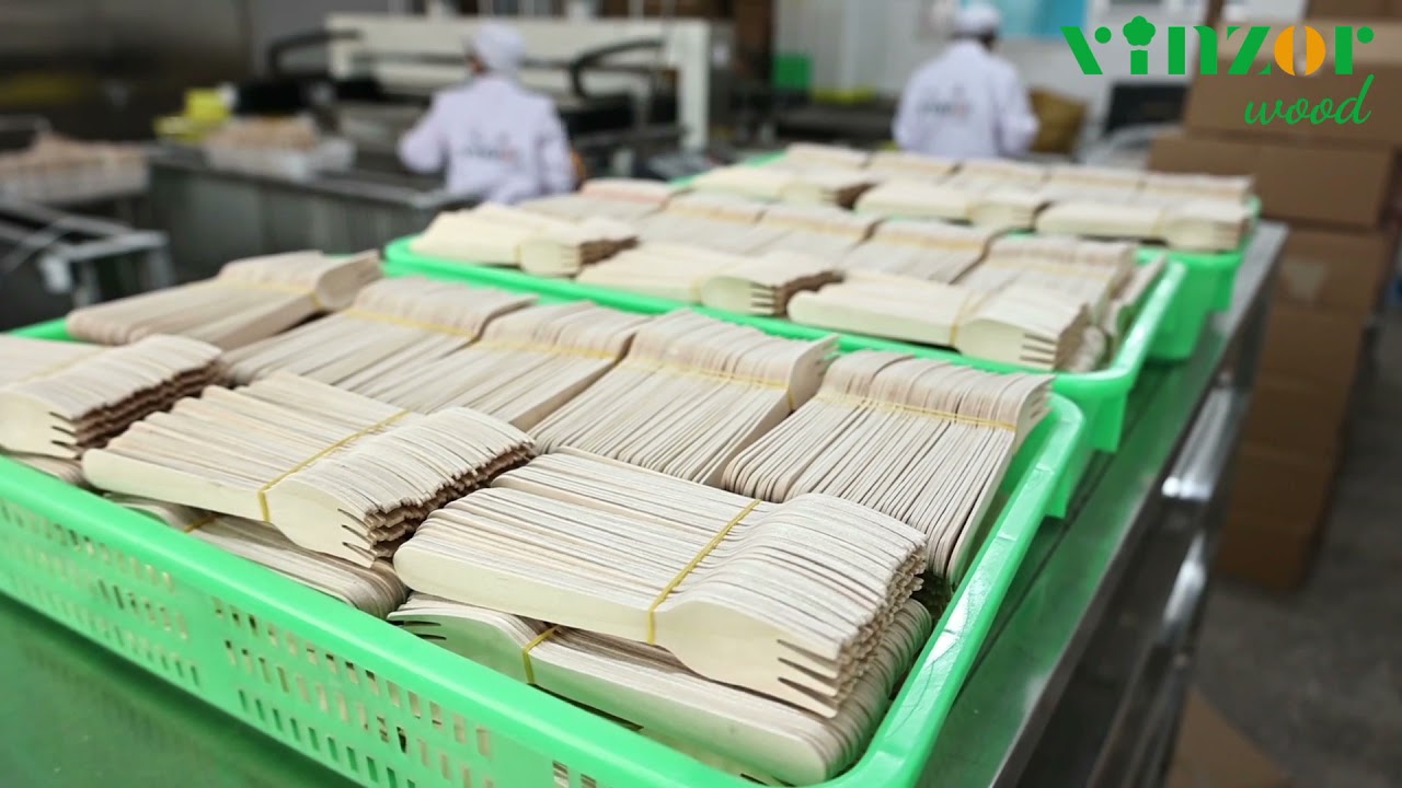 Disposable Wooden Cutlery Set (Knife, Spoon, Fork) China Manufacturer Vinzor wood