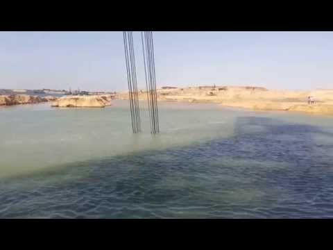 New Suez Canal: the new channel dredging in the entrance area Deversoir