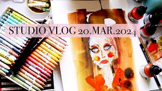 20.03.2024 Studio Vlog | Painting Abstract Portraits!