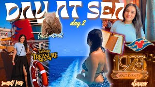 DAY AT SEA ON THE DISNEY TREASURE CRUISE | pools, sunset photos, 1923 dinner & more! | day 2