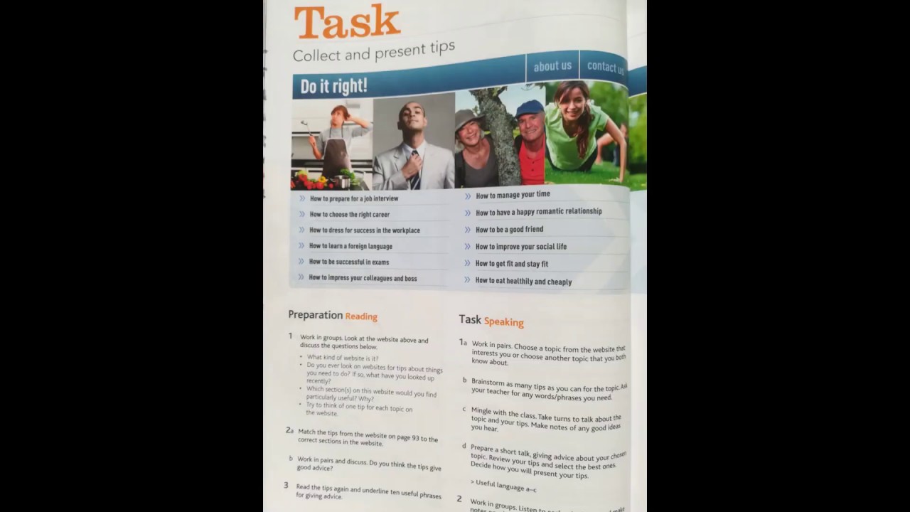 Cutting Edge 3rd Edition pages 92 to 95