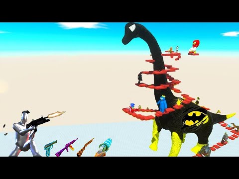FPS AVATAR EXTREME PARKOUR AROUND BATMAN BRACHIOSAURUS SAVE the GIRL - ARBS