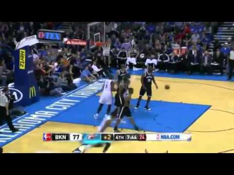 Reggie Jackson In Action With POWERFUL Dunk   Nets vs Thunder   January 2  2014   NBA 2013 14