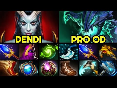 DENDI Intense Game vs 6 Slotted Outworld Destroyer — Scepter Build Queen of Pain 7.28 Dota 2