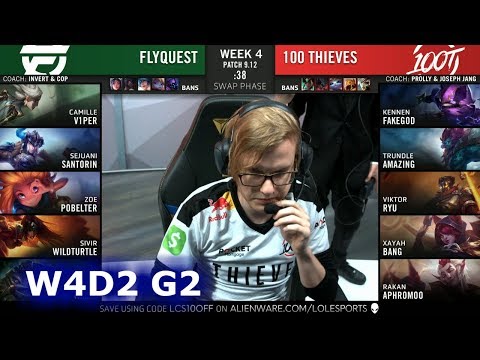 FLY vs 100 | Week 4 Day 2 S9 LCS Summer 2019 | FlyQuest vs 100 Thieves W4D2
