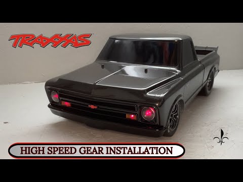 Rc drag Traxxas drag slash Chevy C10 1967 high speed gear installation