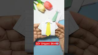 DIY Origami Shirt Paper Craft Easy @ArasEasyArt#diy #shirt #papa #love #birthday #gift #ytshort