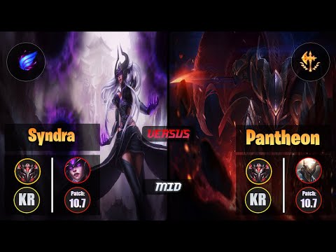 GrandMaster SYNDRA [Phase Rush] (Mid) VS  PANTHEON - Grandmaster KR Patch 10.7