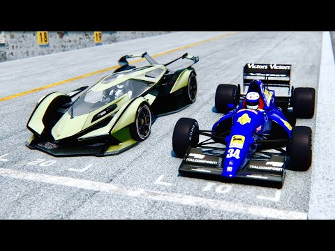 Lamborghini F1 1991 vs Lamborghini V12 Vision GT at Monza