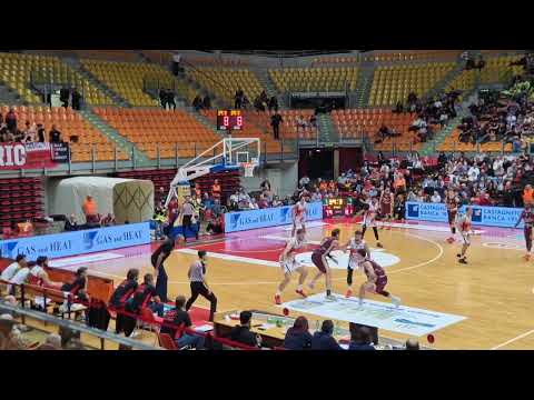 Alcune azioni del match di basket A2 tra Libertas Livorno 1947 e Rinascita Basket Rimini vinto dai l