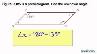 Finding Unknown Angles in a Parallelogram