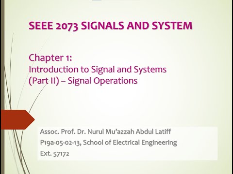 Ch 1 Part II Signals Operation