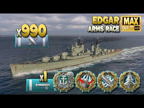 Cruiser Edgar: 1,8sec power reload in action - World of Warships