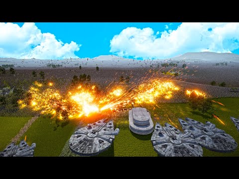 Millennium Falcon & Terminator T-800 vs 3 million Zombie Slasher !! UEBS 2