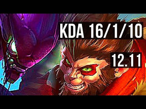 KHA'ZIX vs WUKONG (JNG) | 16/1/10, 69% winrate, Legendary | EUW Master | 12.11