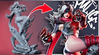 Transforming a 3D Printed Malice from Marvel Rivals Into Art!