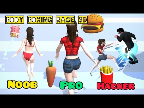 NOOB vs PRO vs HACKER -Body Boxing Race 3D #gameplay #music #funny