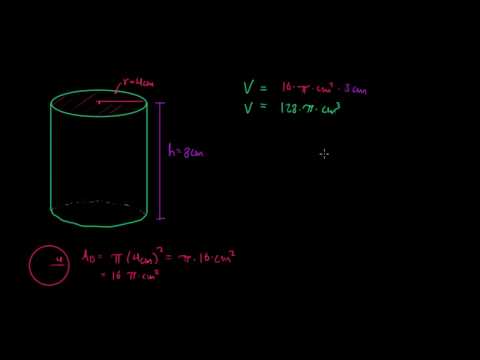 Volumen Y Area De La Superficie De Un Cilindro Video Khan Academy