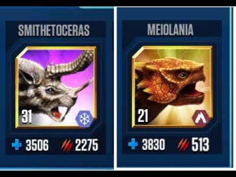 SMITHETOCERAS VS MEIOLANIA II Jurassic World The Game II Dinosaurs Game