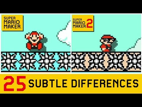 25 Subtle Differences between Super Mario Maker 2 and SMM1 (1/4)
