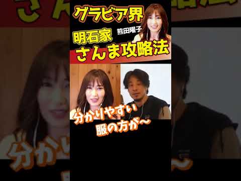 【ひろゆき&times;熊田曜子】グラビア界の明石家さんま攻略法 #Shorts【切り抜き ひろゆき グラビア アイドル Abema 日経テレ東大学】