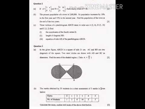 ICSE 2015 maths board exam paper