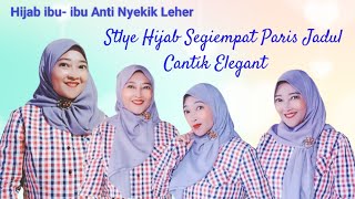 Download lagu Style Hijab Ibu-ibu Anti Nyekik Leher ||Segiempat Paris Jadul || Dengan Kreasi Bros Cantik  mp3