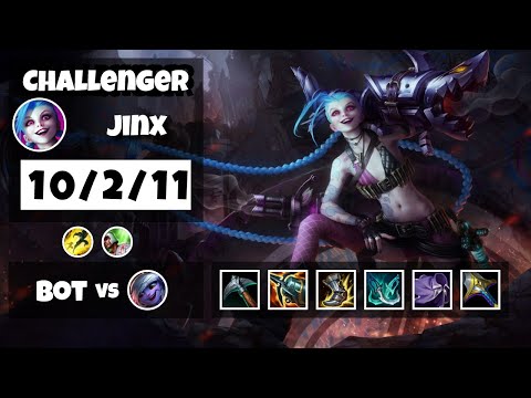 Jinx Bot Lane 11.6 Challenger Gameplay Replay S11 (10/2/11) - EU