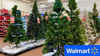 WALMART CHRISTMAS TREES CHRISTMAS DECORATIONS ORNAMENTS SHOPPING SHOP WITH ME STORE WALK THROUGH