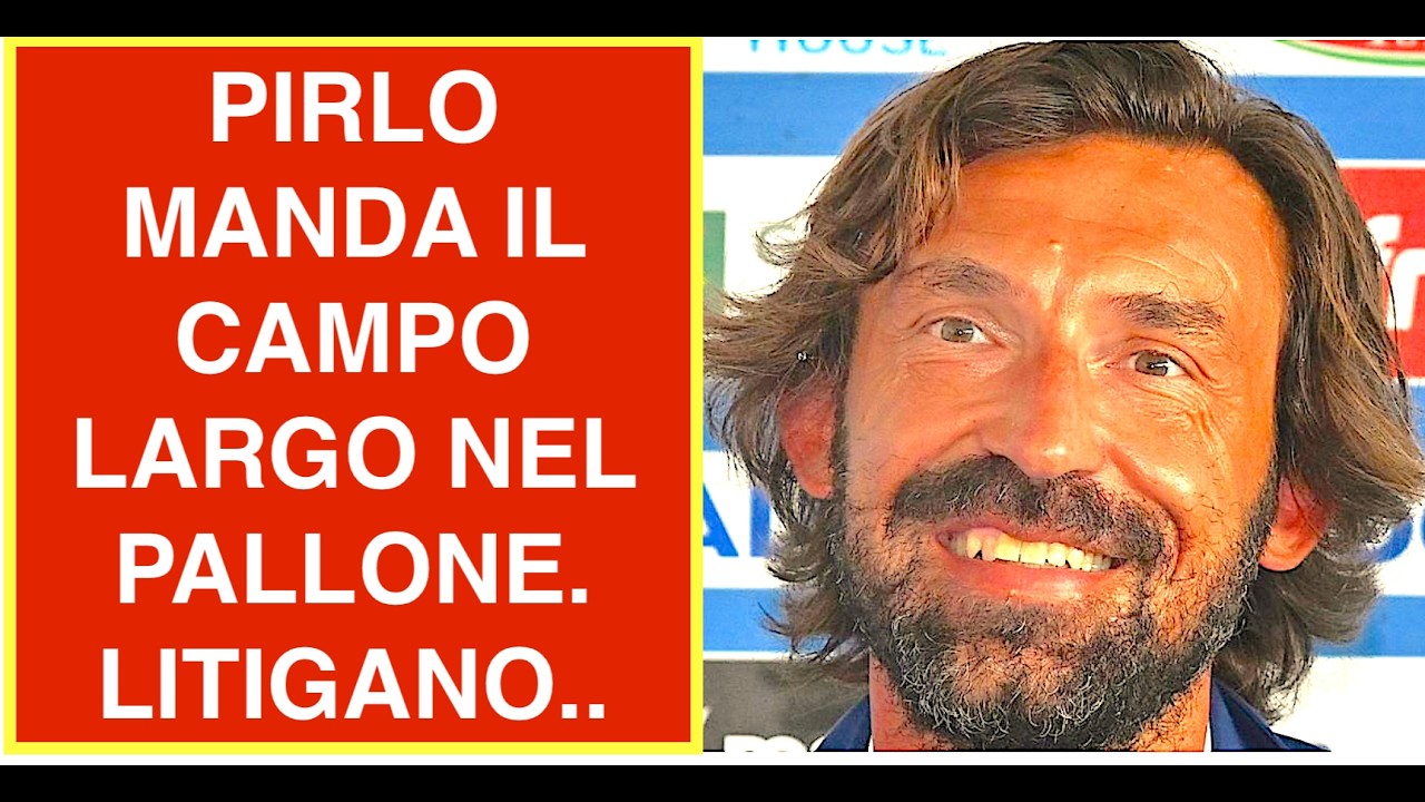 ANDREA PIRLO MANDA IL CAMPO LARGO NEL PALLONE. A SX LITIGANO SULL'ALLENATORE DELLA NAZIONALE