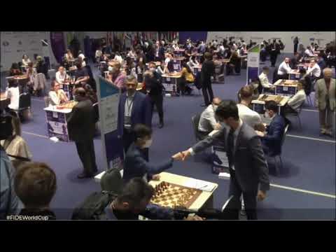 Most Awkward Chess Handshake Ever ft. Alireza Firouzja at Chess World Cup 2021