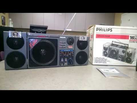 Reli's Radios: Philips D8554 vintage ghettoblaster with 7 speakers!