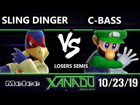 S@X 325 SSBM - Sling Dinger (Falco) Vs. C-bass (Luigi) Smash Melee Losers Semis