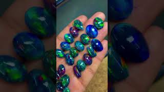 black opal transformation from raw to cabs #opal #gemstone #gemstones #crystals #crystal