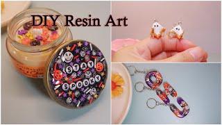 פרויקטים מפחידים של שרף עשה זאת בעצמך לליל כל הקדושים | אמנות שרף למתחילים | מחזיקי מפתחות שרף, עגילי שרף