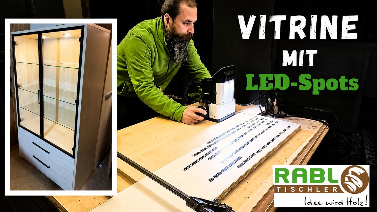 Vorschaubild YouTube Video Glas Vitrine mit Beleuchtung