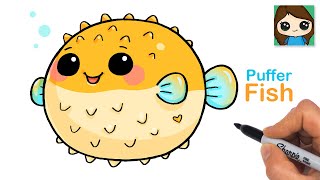 How to Draw a Puffer Fish 🐡