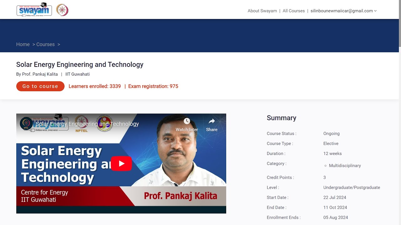 Solar Energy Engineering and Technology - Week 04: Assignment 04 (2024)