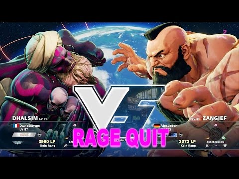 SFV - Dhalsim (DavidDayum) Vs. Zangief - Rage Quit - 60fps ✔