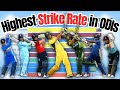 Highest Strike Rate in ODIs 1971 - 2023 | Best Batsmen in One Day Internationals by Strike Rate
