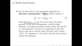 8.2.1 Time Series - Model Specification