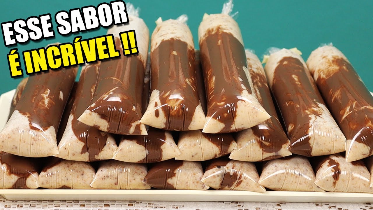 Feito Assim Você NUNCA VIU ! Geladinho GOURMET Amendoim Com Nutella Cremoso FAÇA e Venda Muito!!